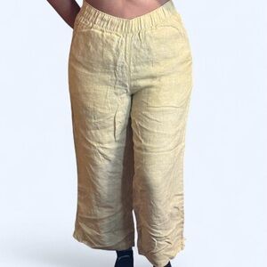 100% Linen wide leg pant